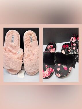 2 Pairs of Slippers, 1 Victoria's Secret & 1 Splendid, One Price, Medium